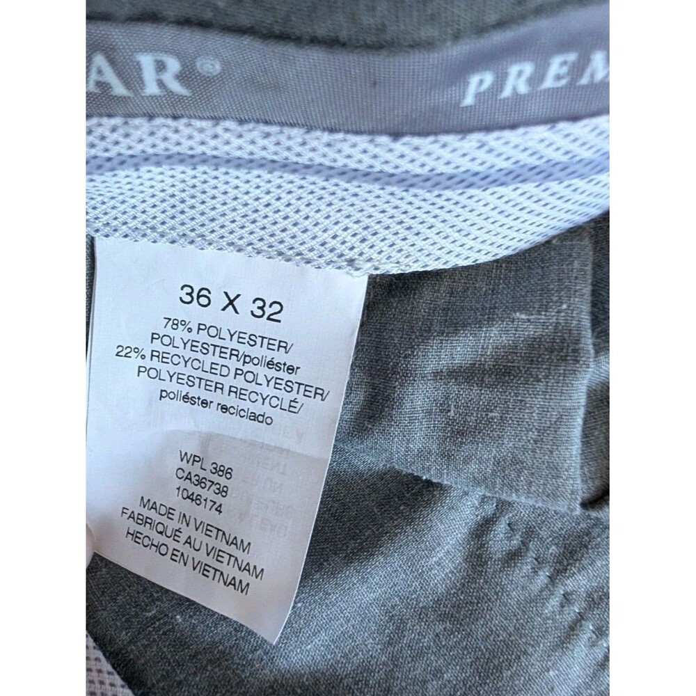 Haggar Premium Comfort Dress Pants Classic Khaki Tan 36x32 Preppy Academia Golf image 4